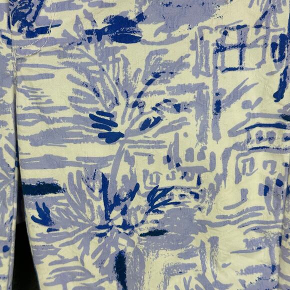 Lilly Pulitzer Kelly Ankle Pants Womens 0 Blue Palm Trees Skinny Tropical Beach - Picture 4 of 15